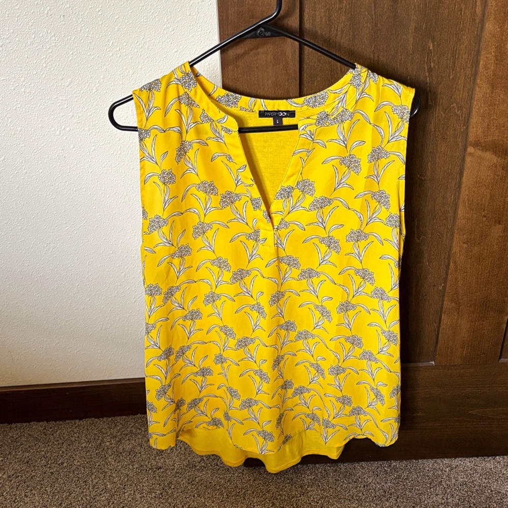 Papermoon Yellow Floral V-Neck Blouse